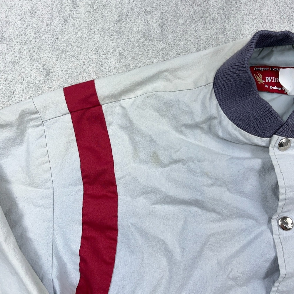 Vintage Winston Cup Jacket Men Large Gray Bomber USA 80s 90s Nascar Racing Worn - Picture 4 of 15